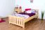Kinderbett 100 x 200 cm | Massivholz: Kiefer | Natur Lackiert Abbildung