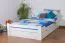 Bett ausziehbar 140 x 200 cm Buche Weiß mit 2 Schublade(n) Abbildung