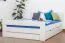 Holzbett 140 x 200 cm Buche massiv Weiß Abbildung