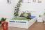 Buche Bett mit Schublade 140 x 200 cm Weiß Abbildung