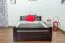 Holzbett 120 x 200 cm Buche massiv Schokobraun mit Lattenrost Abbildung