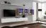Wohnwand im edlen Design Balestrand 268, Farbe: Weiß / Eiche Wotan - Abmessungen: 150 x 340 x 40 cm (H x B x T), mit LED-Beleuchtung