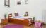 Kinderbett / Jugendbett "Easy Premium Line" K1/2h inkl. 2. Liegeplatz und 2 Abdeckblenden, 90 x 200 cm Buche Vollholz massiv kirschrot lackiert