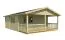 Gartenhaus Petereck inkl. Fußboden - 70 mm Blockbohlenhaus, Grundfläche: 39,2 m², Satteldach