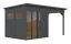 Gartenlaube | Schleppdach | inkl. Fußboden | Anthrazit | Elementbauweise | 4,49 x 2,34 Meter | Poolhaus | Sonnenglück 01 | Flachdach | Fenster aus Sicherheitsglas