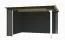 Überdachung G281 Carbongrau - 28 mm Blockbohlen, Grundfläche: 10,09 m², Flachdach