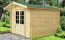 Holz-Gartenhaus 1,98 x 2,98 Meter (inkl. Dach) | Naturbelassen | Satteldach | 34 mm Blockbohlen-Haus Abbildung