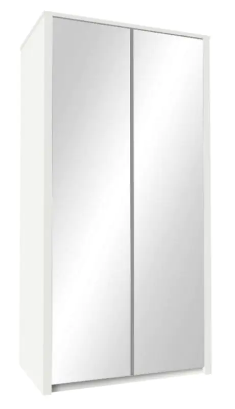 Drehtürenschrank / Kleiderschrank Selun 23, Farbe: Weiß - Abmessungen: 197 x 113 x 53 cm (H x B x T)