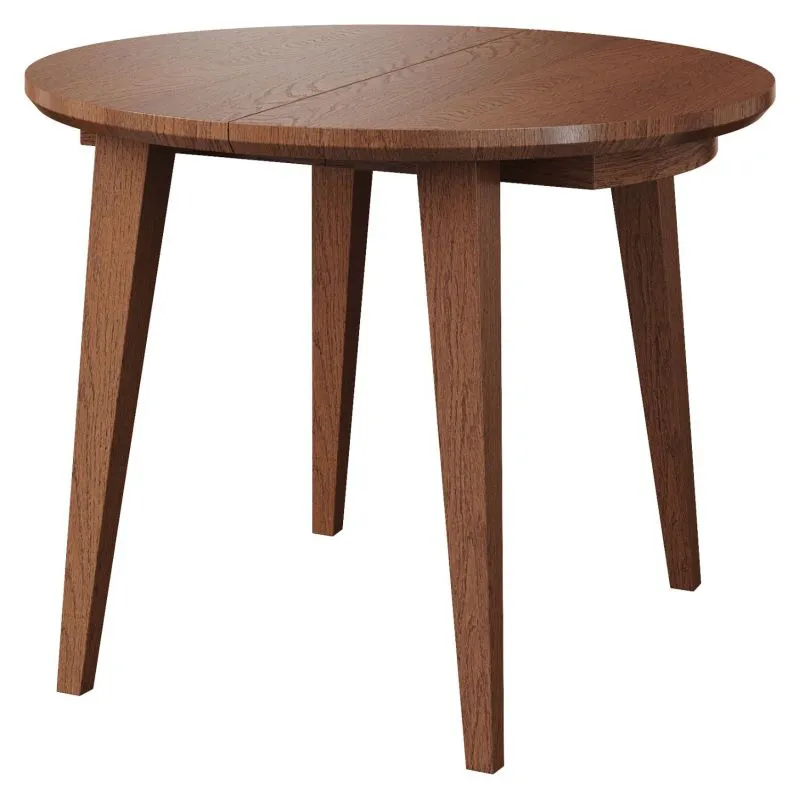 Runder ausziehbarer Esstisch aus Eiche Massivholz Gorica 24, in Eiche Rustikal, 100-250 cm, hochwertig verarbeitet, sehr stabil, langlebig und robust