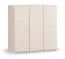 Kommode | Farbe: Beige | Griffe: Weiß | drei Türen | 6 Fächer | schlichtes Design | Maße: 90 x 47 x 90 cm | Soft-Close-Funktion | für Wohnzimmer