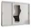 Schiebetürenschrank Lagginhorn 22, Farbe: Weiß, 2,5 Meter breit, Aluminiumschienen, eine Spiegeltür, Kleiderschrank, 10 Fächer, zwei Kleiderstangen