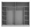Schiebetürenschrank / Kleiderschrank Kule 10, Farbe: Graphitgrau, Spiegel, ABS-Kanten, zwei Kleiderstangen, 10 Fächer, Maße: 210 x 236,5 x 62,5 cm
