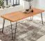 Massivholz Esstisch mit Haarnadelbeinen Marimonos 05, Farbe: Sheesham / Schwarz - Abmessungen: 80 x 120 cm (B x T), Handgefertigt & hochwertig Verarbeitet