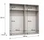 Kleiderschrank mit zwei Kleiderstangen Korab 31, Farbe: Kaschmir, 2 Meter breit, zwei Fächer, Soft-Close, vier Türen, Griffe: Schwarz, Drehtürenschrank