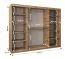Kleiderschrank mit 10 Fächer Bernina 22, Farbe: Weiß, Aluminiumschienen, 2,5 Meter breit, eine Tür mit Spiegel, zwei Kleiderstangen, Schiebetürenschrank
