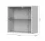 Hängevitrine mit Dunkler Glastür Neiafu 129, Farbe: Kaschmir, Maße: 57 x 60 x 29 cm, inkl. LED-Beleuchtung, zwei Fächer, ein Glaseinlegeboden