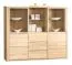 Vitrine Jussara 12, Farbe: Hellbraun, Eiche teilmassiv – 150 x 178 x 42 cm (H x B x T)