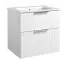Waschtischunterschrank Bilaspur 01, Farbe: Weiß matt – Abmessungen: 62 x 61 x 46 cm (H x B x T)