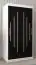 Schiebetürenschrank / Kleiderschrank Pilatus 01, Farbe: Weiß matt / Schwarz - Abmessungen: 200 x 100 x 62 cm (H x B x T)