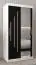 Schiebetürenschrank / Kleiderschrank mit Spiegel Tomlis 01B, Farbe: Weiß matt / Schwarz - Abmessungen: 200 x 100 x 62 cm (H x B x T)