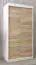 Schiebetürenschrank / Kleiderschrank Jan 01A, Farbe: Weiß matt / Eiche Sonoma - Abmessungen: 200 x 100 x 62 cm ( H x B x T)