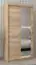 Schiebetürenschrank / Kleiderschrank mit Spiegel Tomlis 01B, Farbe: Eiche Sonoma - Abmessungen: 200 x 100 x 62 cm (H x B x T)