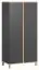 Drehtürenschrank / Kleiderschrank Lijan 04, Farbe: Grau / Eiche - Abmessungen: 184 x 90 x 53 cm (H x B x T)
