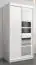 Schiebetürenschrank / Kleiderschrank Aizkorri 01A mit Spiegel, Farbe: Weiß matt - Abmessungen: 200 x 100 x 62 cm (H x B x T)