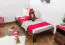 Einzelbett / Gästebett Kiefer Vollholz massiv Nussfarben A10, inkl. Lattenrost - Abmessung 90 x 200 cm