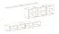 Stylische Wohnwand Balestrand 264, Farbe: Grau / Weiß - Abmessungen: 150 x 340 x 40 cm (H x B x T), mit LED-Beleuchtung