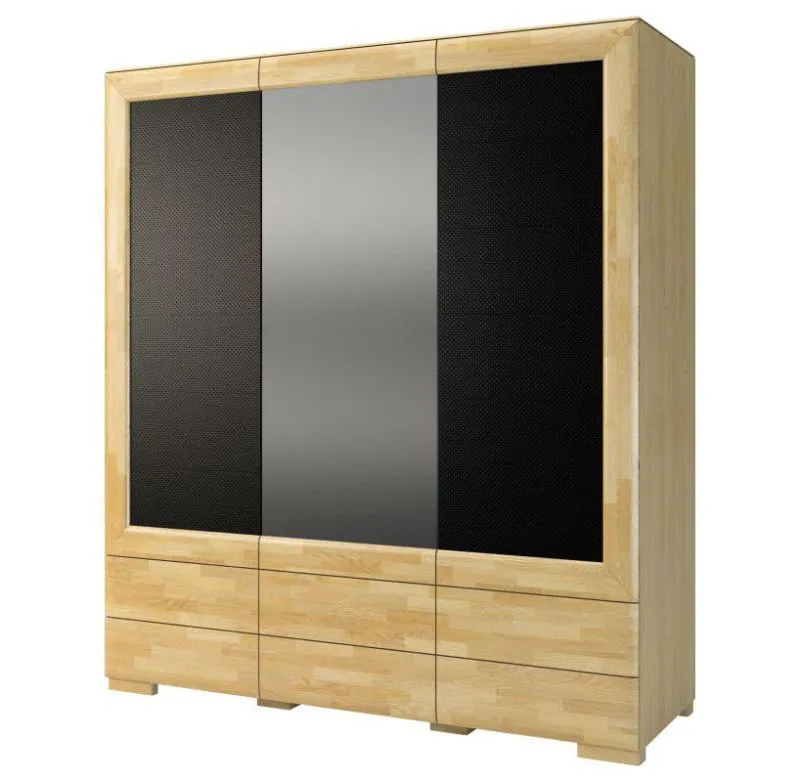 Schrank Eiche / Schwarz 204x182x61 cm Abbildung