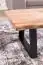 Wohnzimmertisch mit naturbelassener Tischplatte, Farbe: Akazie / Schwarz - Abmessungen: 40 x 60 x 115 cm (H x B x T), mit robusten Metallfüßen