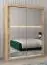 Schiebetürenschrank / Kleiderschrank Bisaurin 3D mit Spiegel, Farbe: Eiche Sonoma - Abmessungen: 200 x 150 x 62 cm ( H x B x T)