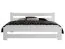 Doppelbett im schlichten Design Nagol 38, Kiefer Vollholz massiv, Farbe: Weiß - Liegefläche: 180 x 200 cm (B x L)