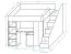 Funktionsbett / Kinderbett / Hochbett-Kombination mit Stauraum und Schreibtisch Jura 05, Farbe: Weiß / Beton - Abmessungen: 165 x 247 x 120 cm (H x B x T)