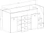 Funktionsbett / Kinderbett / Hochbett-Kombination, Treppe: Links, Jura 13, Farbe: Eiche Artisan / Schwarz - Abmessungen: 123 x 248,5 x 93 cm (H x B x T)
