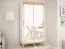 Schiebetürenschrank / Kleiderschrank Perdito 01E mit Spiegel, Farbe: Weiß matt / Buche - Abmessungen: 208 x 100,5 x 62 cm ( H x B x T)