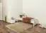 Einzelbett/ Gästebett Kiefer massiv Vollholz weiß lackiert 98, inkl. Lattenrost - Liegefläche 80 x 200 cm