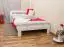 Kinderbett / Jugendbett Kiefer Vollholz massiv weiß lackiert A5, inkl. Lattenrost - Abmessung 120 x 200 cm