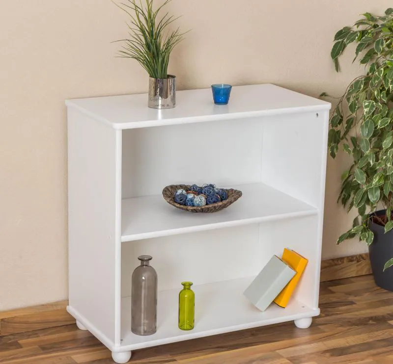 Standregal, 80 cm breit, Kiefer Holz-Massiv, Farbe: Weiß Abbildung
