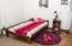 Kinderbett / Jugendbett Kiefer Vollholz massiv Nussfarben A8, inkl. Lattenrost - Abmessungen: 120 x 200 cm