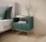Elegante Nachtkommode Worthing 15, Farbe: Grün / Gold - Abmessungen: 56 x 54 x 39 cm (H x B x T)
