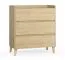 Kommode | Farbe: Eiche | Soft-Close-Funktion | minimalistisch | Maße: 94,5 x 48 x 106,5 cm | ABS-Kantenschutz | 3 Schubladen | für Wohnzimmer