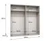 Drehtürenschrank / Kleiderschrank Korab 142, Farbe: Kaschmir, zwei Kleiderstangen, Soft-Close-Funktion, 2 Meter breit, vier Spiegeltüren, Griffe: Kaschmir