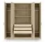 Kleiderschrank | Drehtürenschrank | 4-türig | 200 x 61 x 210 cm | Farbe: Eiche Cremona | 3 Kleiderstangen | 7 Fächer | ABS-Kanten | Edegem 01