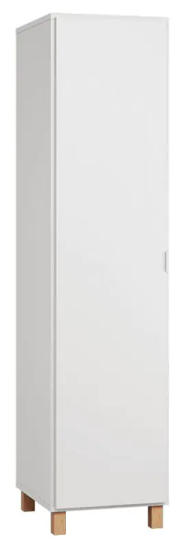 Drehtürenschrank / Kleiderschrank Invernada 12, Farbe: Weiß - Abmessungen: 195 x 47 x 57 cm (H x B x T)