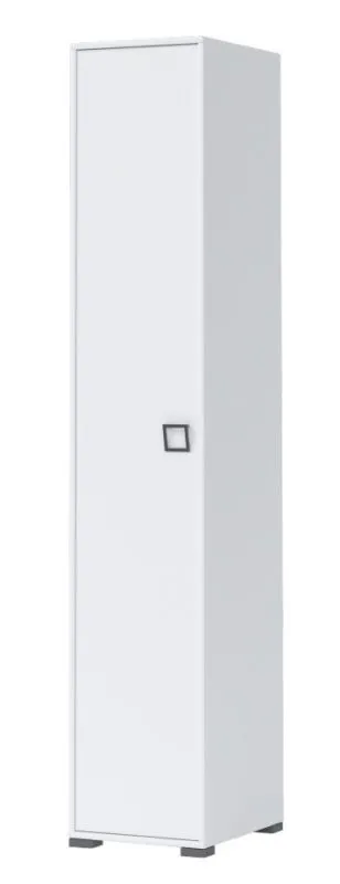 44 cm breiter Kleiderschrank mit 1 Tür | Kleiderstange | Farbe: Weiß Abbildung