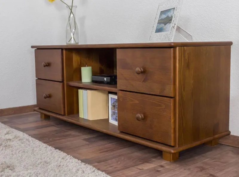 TV-Lowboard Landhausstil Massivholz Farbe: Eiche 55x136x47 cm Abbildung