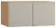 Aufsatz für zweitürigen Kleiderschrank Nanez 13, Farbe: Eiche / Grau - Abmessungen: 45 x 93 x 57 cm (H x B x T)