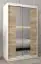 Schiebetürenschrank / Kleiderschrank Jan 02D mit Spiegel, Farbe: Weiß matt / Eiche Sonoma -  Abmessungen: 200 x 120 x 62 cm (H x B x T)